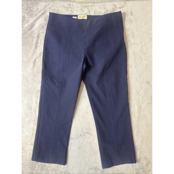 M.M. LaFleur Foster Pants Size 12 Navy Blue Stretch Work Trousers Slim Ankle - Picture 1 of 14